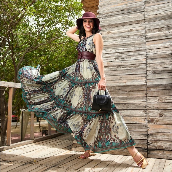 knee length dresses for ladies Flamingo Primavera Maxi Dress L / Pink